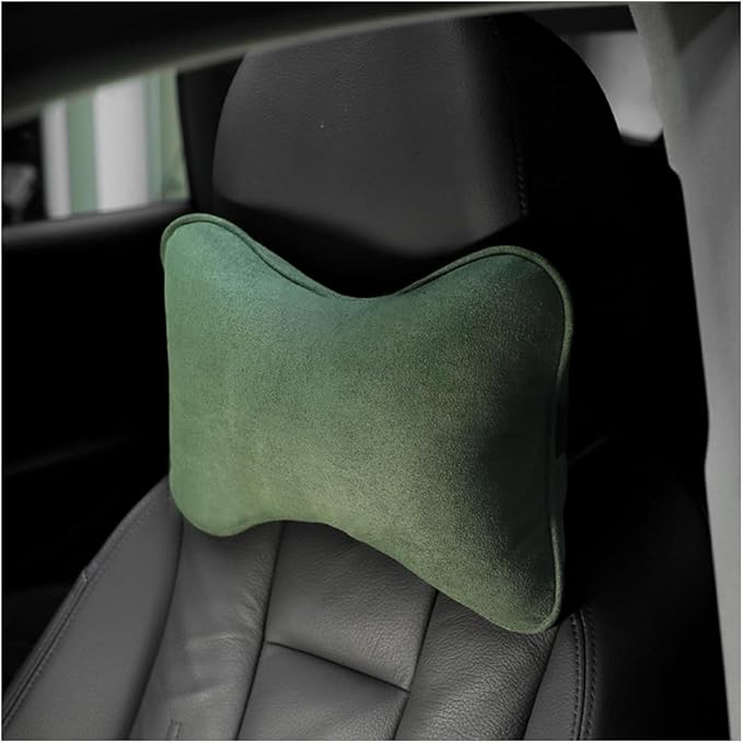 Car Headrest Pillow, Soft Comfortable Breathable Memory Foam Ergonomic Design Automotive Neck Pillow Cushion with Adjustable Strap for Neck Pain Pressure Relief, Universal Fit（Green）