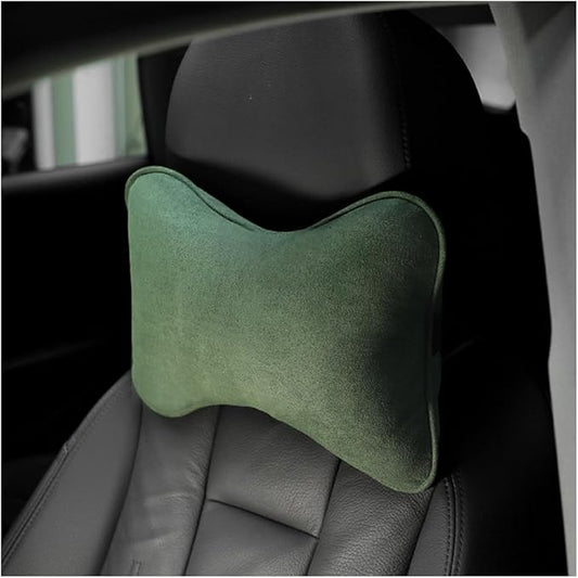Car Headrest Pillow, Soft Comfortable Breathable Memory Foam Ergonomic Design Automotive Neck Pillow Cushion with Adjustable Strap for Neck Pain Pressure Relief, Universal Fit（Green）