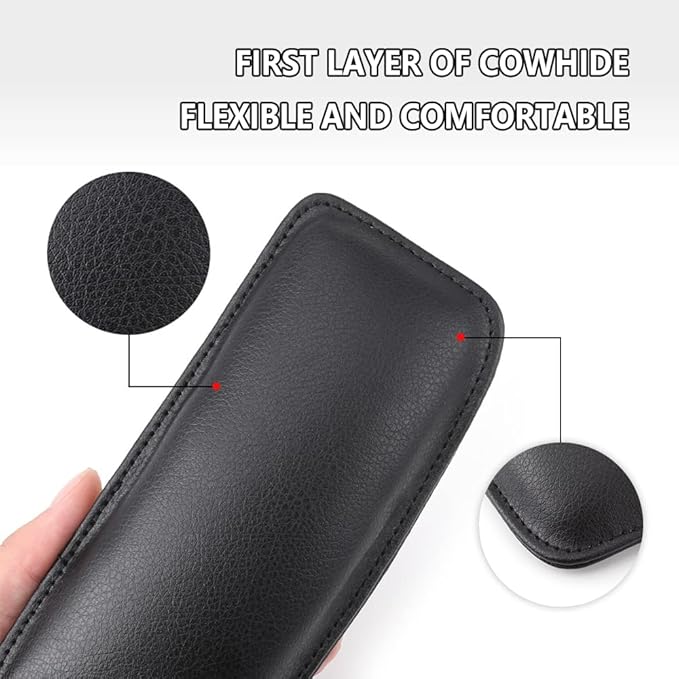 2PCS Car Knee Cushion,Soft Leather Car Door Armrest Pad for Knee Leg Elbow,Universal Car Center Console Cushion Pad Comfort Pillow for Automotive Interior Accessories (Black)