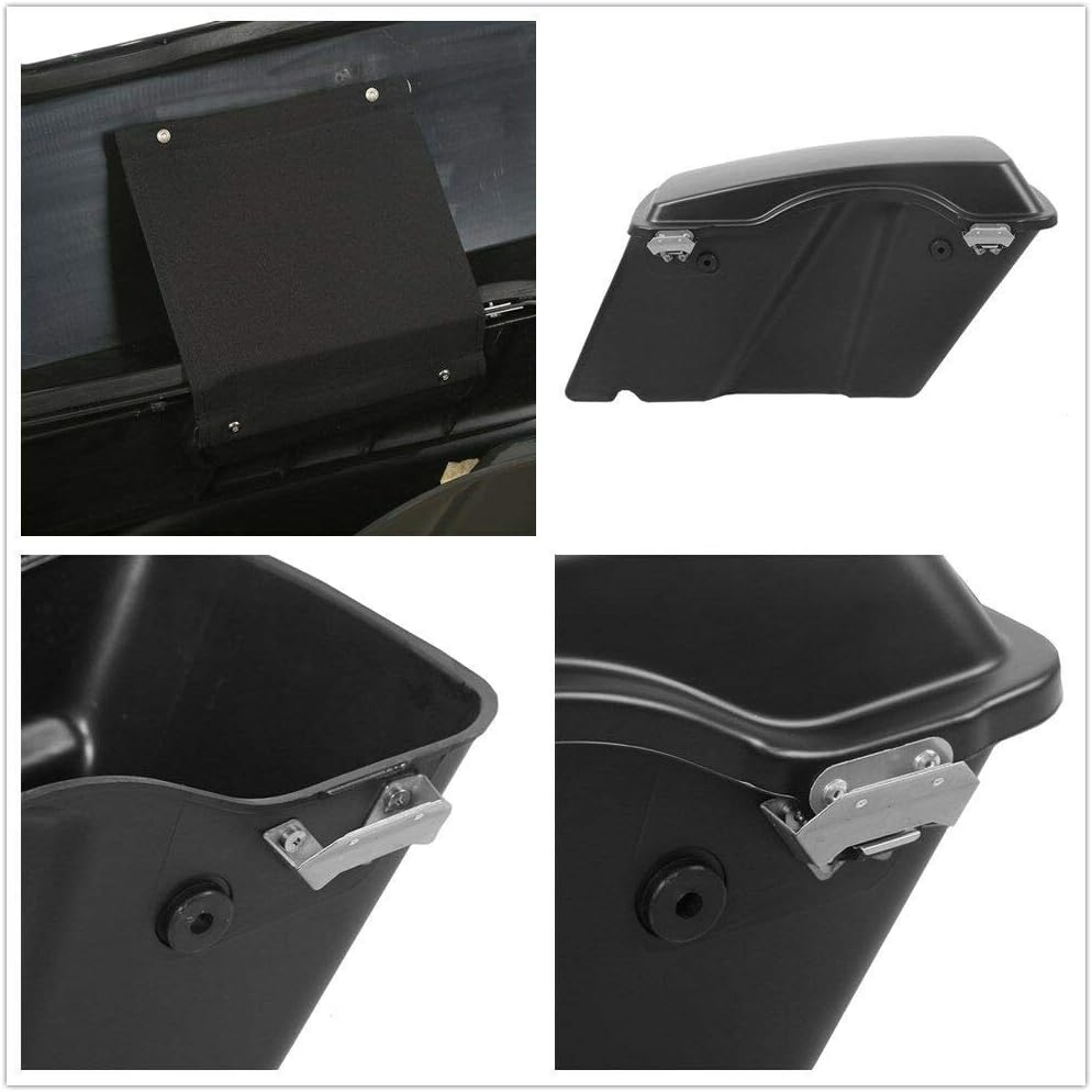XFMT Hard Saddlebags Saddle Bag & Chrome Conversion Brackets For Harley Softail Heritage Deluxe 1984-2017