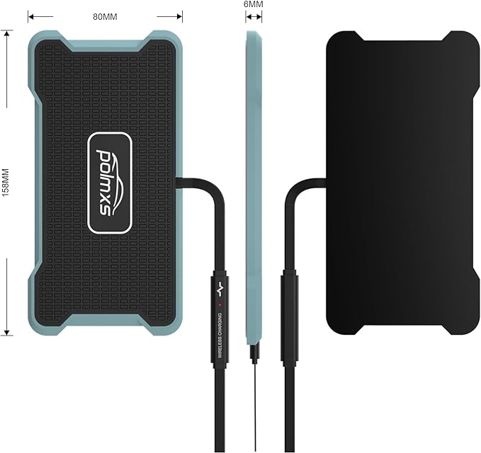Wireless Charger Car Fast Charging pad, POLMXS Wireless Phone Charger Cell Phone RGB Light up Cordless Charging mat Compatible with iPhone 11/12/12/14/15 Galaxy S21/S22/S23/24 Airpod (C15 PAD)