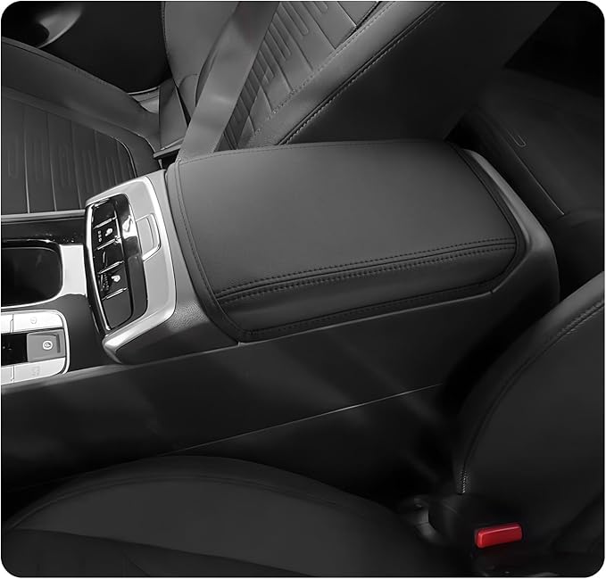 LUWU 2025 2026 Santa Cruz Center Console Cover Compatible with 2022 2023 2024 2025 2026 Santa Cruz Accessories Armrest Cover Center Console Pad Armrest Console Cover (Thin Black)