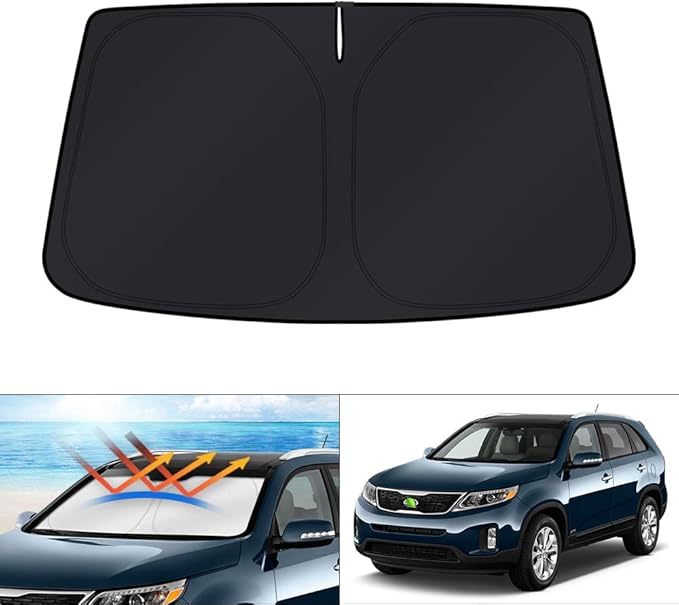 KUST Windshield Sun Shade for 2011-2015 Kia Sorento Accessories, Custom Fit Car Front Sunshade Window Sun Visor Protector Foldable Blocks UV Rays Keep Your Car Cooler