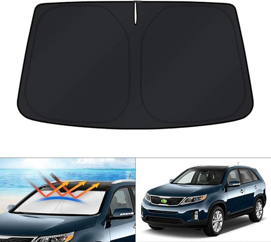 KUST Windshield Sun Shade for 2011-2015 Kia Sorento Accessories, Custom Fit Car Front Sunshade Window Sun Visor Protector Foldable Blocks UV Rays Keep Your Car Cooler