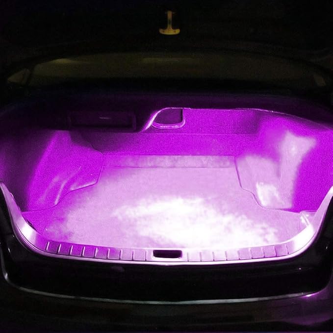 iJDMTOY 18-SMD-5050 LED Strip Light Compatible with Car Trunk Cargo Area or Interior Illumination, Magenta Pink
