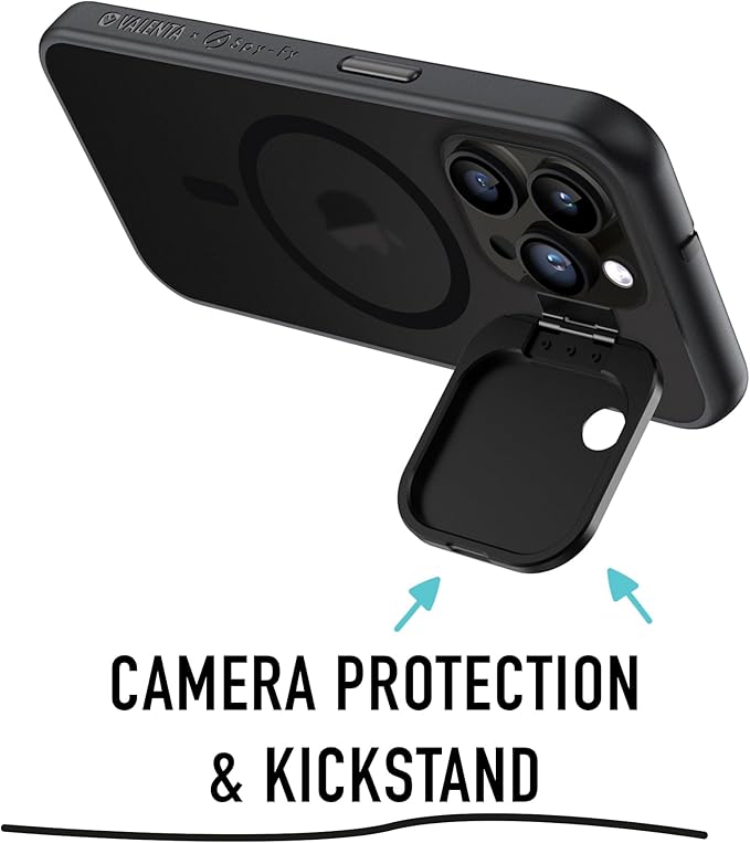 Spy-Fy Privacy case Compatible with iPhone 15 Pro with Camera Covers Front and Rear | Smokey | Magsafe Compatible and Kickstand | Protect Your Phone | 6-Foot Drop Proof | 6,1 Inch | Camera Protection