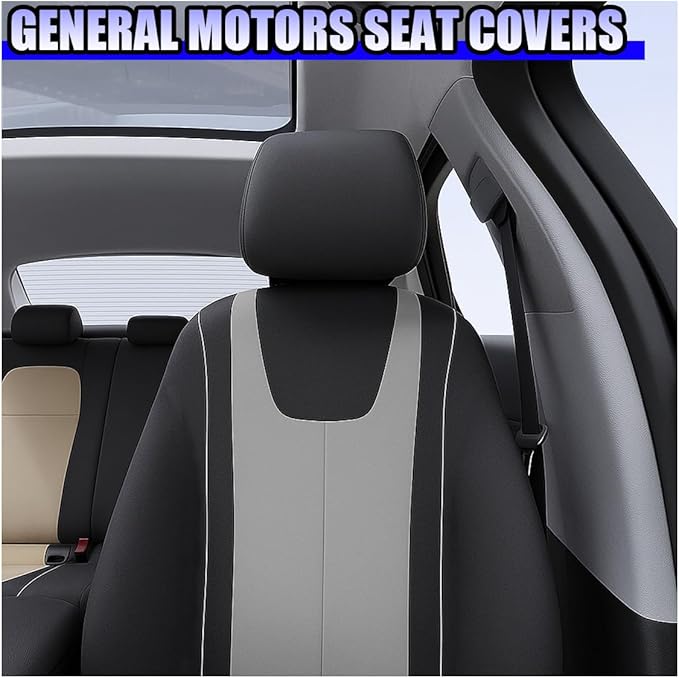 YoRise 2PCS Car Seat Covers, Comfortable Breathable Front Seat Covers, Highly Elastic Automotive Seat Protector Cover Accessories for RV, SUV, Truck, Sedan (Gray)