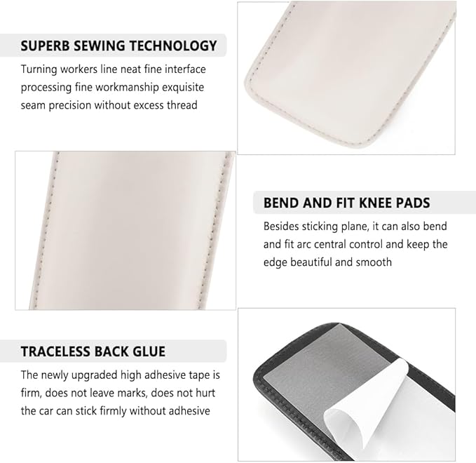 2PCS Car Knee Cushion,Soft Leather Car Door Armrest Pad for Knee Leg Elbow,Universal Car Center Console Cushion Pad Comfort Pillow Car Interior Accessories for Most Car SUV (Beige)