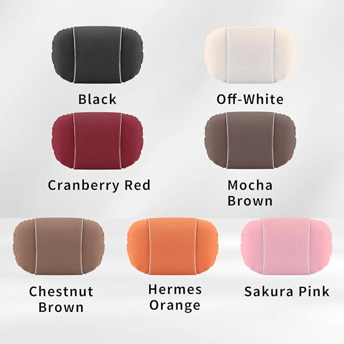 2 Pcs Car Headrest Neck Pillow for Driving,Premium Skin-Feeling Napa Leather Soft and Comfortable Headrest,Two Gears of Height Adjustment Car Seat Headrest Pillow Car Interior Accessories
