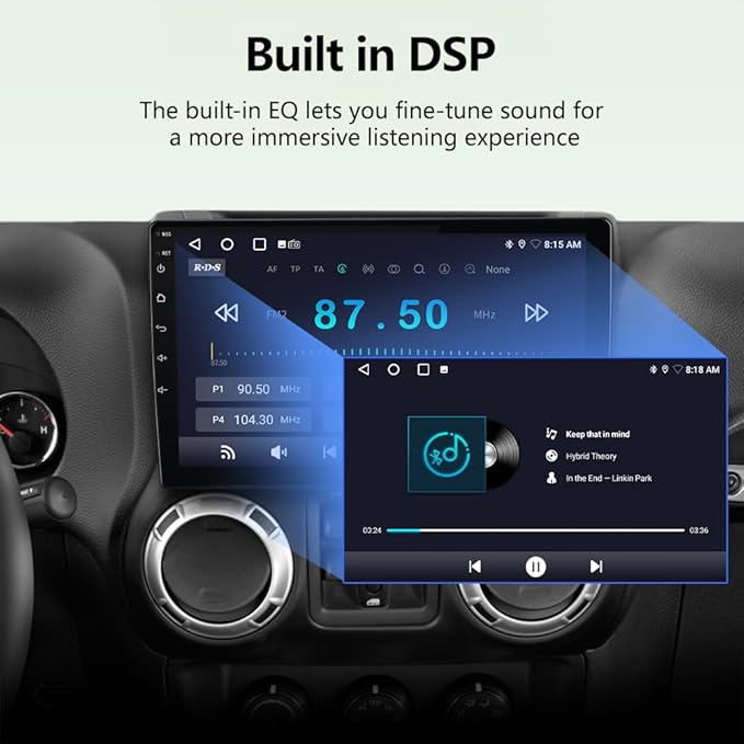 AWESAFE Car Radio Stereo Upgrade for Jeep Wrangler JK 2007-2018 Dodge Ram 1500 2500, 4Core 64GB with CarPlay Android Auto