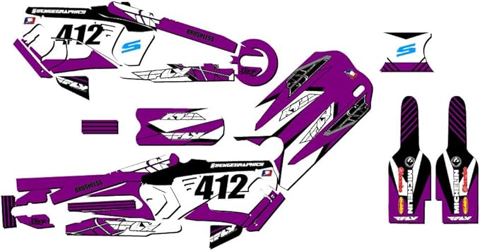 16eDRIVE Fly Racing Purple Senge Graphics Kit Compatible with Stacyc