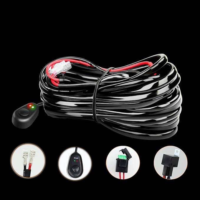 AUXTINGS 18 inch 252W LED Light Bar Triple Row Spot Flood Combo Beam Off Road Lights Waterproof Work Light with Wiring Harness for Jeep Trucks SUV ATV UTV Boat Lights, 12V 24V
