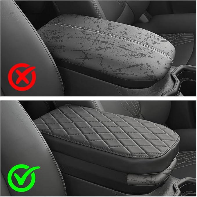 RAV4 Center Console Cover/Pad Fit 2019-2023 2024 2025,Faux Leather Toyota RAV4 Armrest mat,Posture Improving Support Cushion,Protector Console,Waterproof, Wear-Resistant,Flame-Retardant