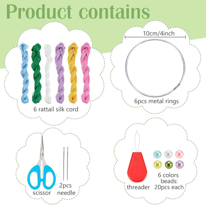 INFUNLY 6 Set Small Dream Catchers Bulk Simple Weaving DIY Mini Dream Catcher Kit Make Your Own Dream Catcher Kit for Adults with Instruction for Bag Pendant Car Mirror Decor Backpack Charm