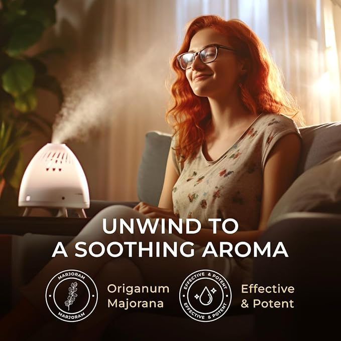 100% Pure Marjoram Essential Oil - 0.34 Fl Oz - Marjoram Oil for Hair, Skin, Diffuser, Aromatherapy & DIY Candle Making Scent