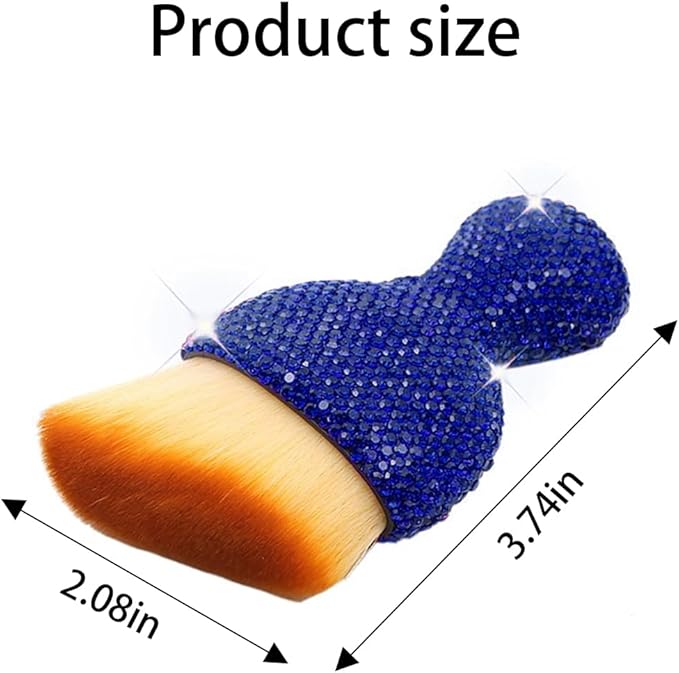 zipelo Auto Interior Dust Brush, Car Detailing Cleaning Brush with Diamond, Bling Handle Soft Bristles Dusting Tool, Scratch Free Dirt Clean Brushes for Vehicle Dashboard, Air Conditioner Vent (Blue)