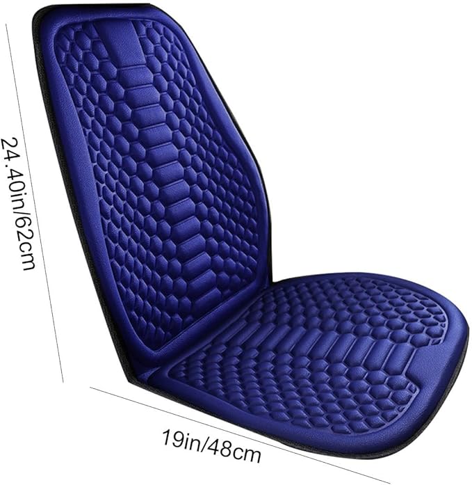 Car Seat Cushion Front Seat, Breathable Lumbar Support Car Seat Cushion for Long Sitting, Non-Slip Car Seat Pad (Blue)