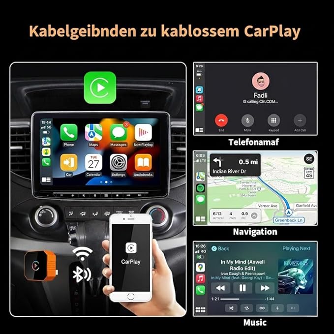 2026 2-in-1 Wireless CarPlay & Android Auto Adapter, Mini USB Dongle, Bluetooth 5.2, 5GHz WiFi, OTA Update, for Factory Wired CarPlay Vehicles