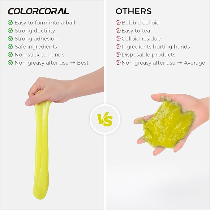 COLORCORAL Car Cleaning Gel 2Pack Car Clean Putty, Universal Car Interior Cleaner Slime, Perfect Cleaning Kit Supplies, Auto Detailing Tools Accessories, Dust Remover Gifts for Men Women(Blue,Yellow)