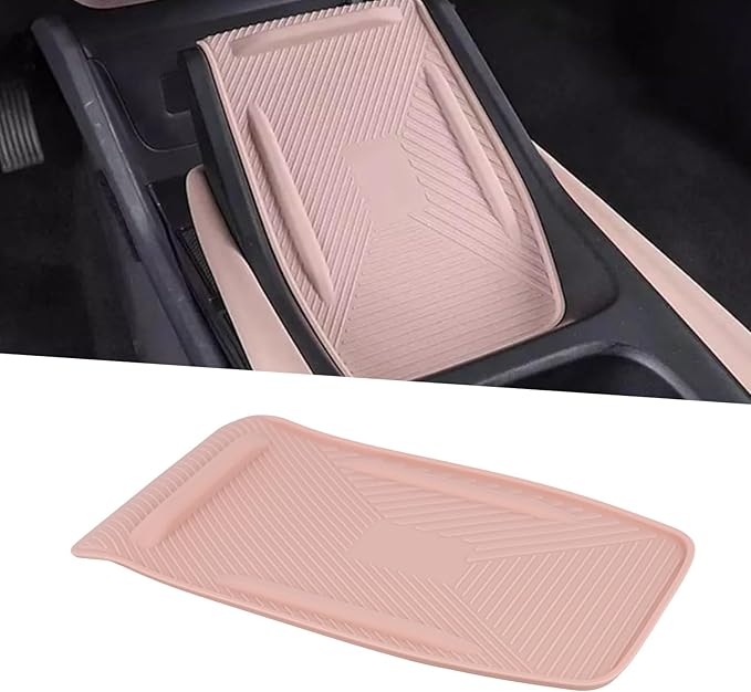 FABULETTA Center Console Wireless Charging Protective Mat for BY0 Seagull Center Console Non-Slip Phone Holder Black Soft Flexible Easy Clean(Pink)