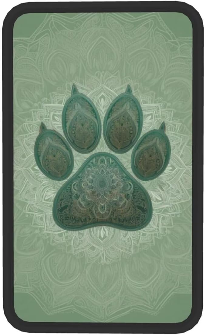Universal Center Console Cover Dog Paw Print Arm Rest Covers Armrest Cover Boho Vintage Sage Green Middle Console Covers Lid Cushion Pad for Most Vehicle, SUV, Sedan, Car Accessories