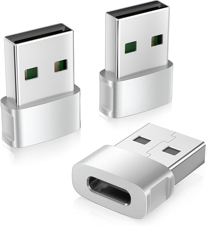 Basesailor for iPhone 17 16 Car Charger Adapter 3Pack,USB Male to USB C Female Adapter,Type C Cable Converter for Apple Air 17e 16e 15 Pro Max Plus,iWatch 11,Airpods Pro 3,iPad Mini,Samsung Galaxy S26