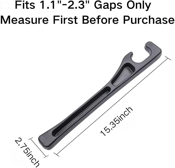Car Seat Gap Filler 2 Pack, Universal Car Seat Gap Organizer, Fit for Car Seat Gap Width 1.1-2.3 Inches, Car Seat Side Gap Plugger Anti-Drop Device for Most Cars SUV Truck (Black)