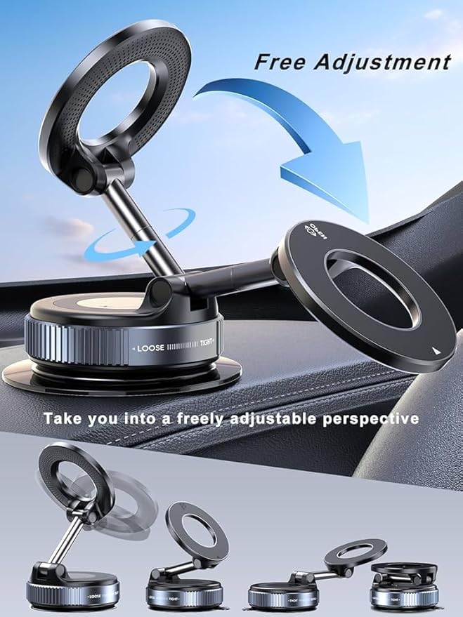 Magnetic Phone Holder for Car [120+ LB Strongest Suction & 2800gf Strongest Magnetic] 360° Adjustable Car Phone Holder for Magsafe Phone Holders for Your Car for iPhone 17 Pro Max 16 15 14 13 12 Plus