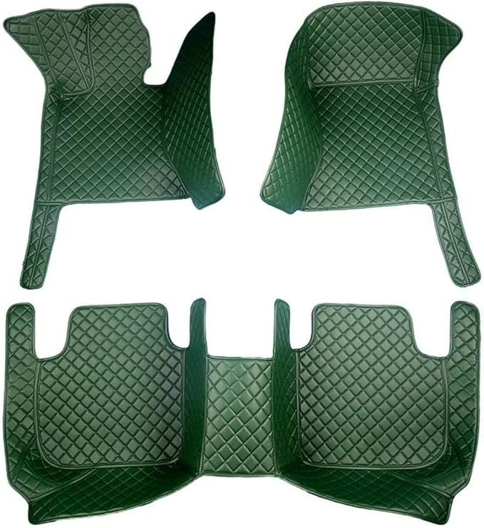 Custom Car Floor Mats Fit for 99% Sedan SUV Sports Car Full Coverage Pads Leather Floor Liners Mat Women Men (Green)