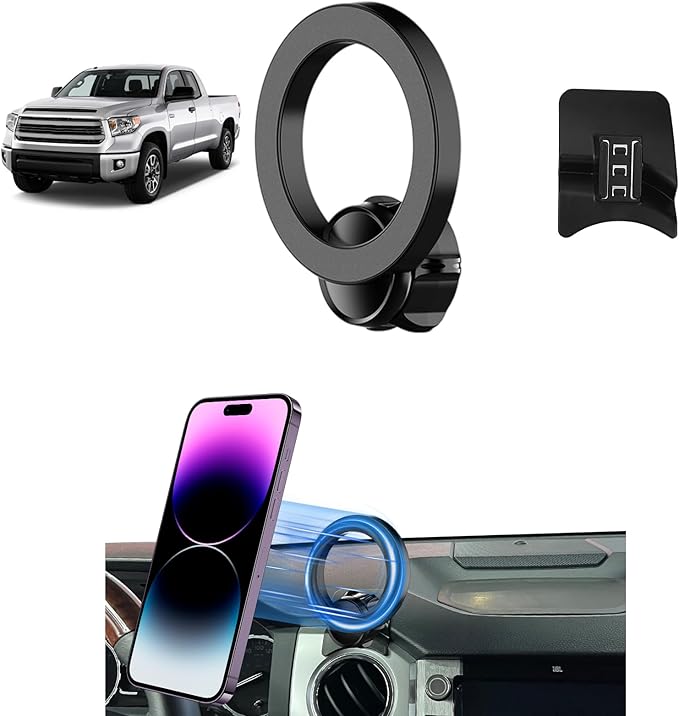 PZK Car Phone Mount for Toyota Tundra 2014 2015 2016-2020 2021 Accessories Custom Air Vent Car Phone Holder Compatible with Magsafe Hands Free 360° Rotation Cell Phone Automobile Cradles