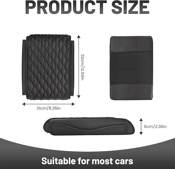 Car Center Console Cover for Subaru Outback Legacy 2015-2019, PU Leather Auto Center Console Pad Car Armrest Cushion Car Interior Accessories,Black