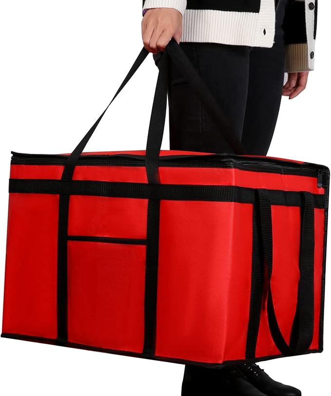Premium Insulated Food Delivery Bag 23x14x15 inches Waterproof Catering Supply Bag for Hot Food Delivery - Premium Food Warmer for Uber Eats and Doordash Food Delivery heavy duty catering 22x14x13