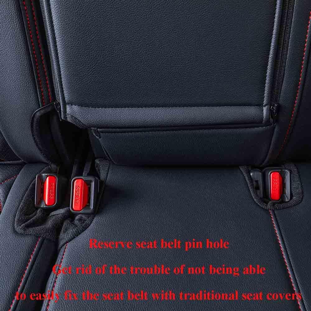 EKR Sportage Seat Covers Custom Fit for KIA Sportage EX,X-Line,SX,SX Prestige,X-pro,X-pro Prestige 2023 2024 2025 2026 Leather Car Seat Cover Full Set - Faux Leather (Black with Red Piping)