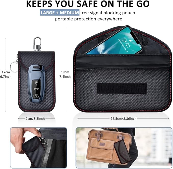 Samfolk Faraday Box with Faraday Bags for Car Keys, Car Key Signal Blocking Box, Keyless Entry Car Key Safe Protector Anti-Theft Shielding Cage