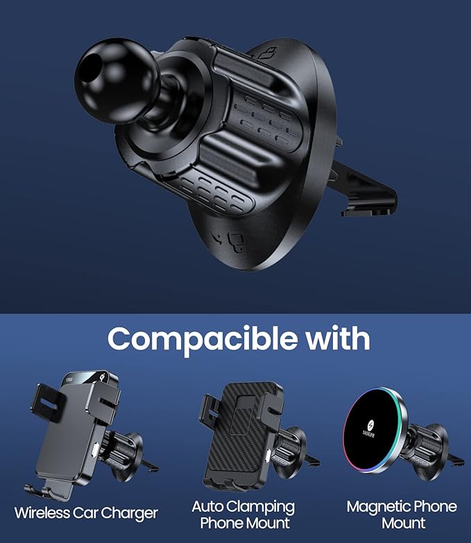 MOKPR Car Air Vent Clip for Diameter 0.67inch （17mm） Joint Ball Cell Phone Holder for Car & Wireless Car Charger Mount