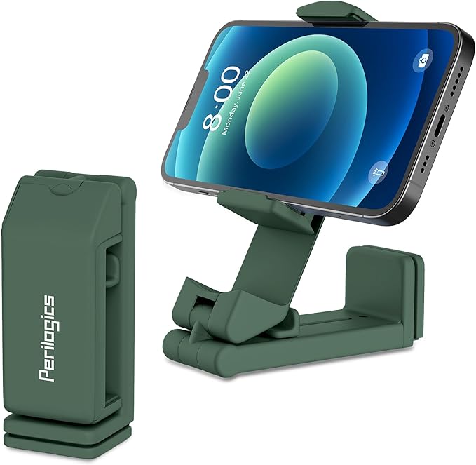 Perilogics Airplane Phone Holder Mount Universal in Flight Hands Free Viewing with Multi-Directional Dual 360 Degree Rotation (Evergreen)