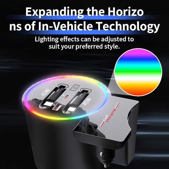 Car USB Hub Docking Station for BMW X3 2018-2024，X3 M 2020-2024，X4 2019-2025，X4 M 2020-2025 Type-C Fast Charger Auto Interior Centre Console Accessories Cigarette Lighter Phone Charging Adapter