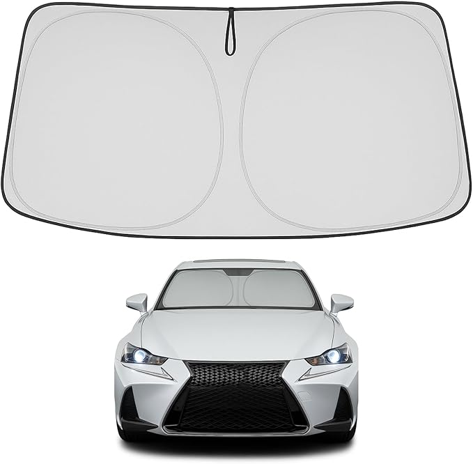 Proadsy 2026 Upgrade Front Windshield Sun Shade Foldable Sunshade Protector Custom Fit 2014-2020 is 200t, 250, 300, 350, F-Sport Lexus Sedan Accessories