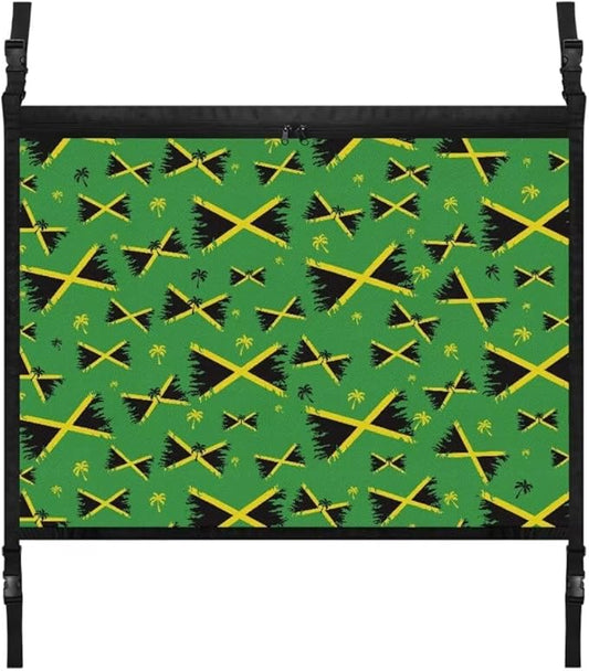 Jamaican Flag Car Roof Storage Bag Car Seat Storage Hanging Bag All Car Storage Organizers Car Travel Accessories Compatible with Most Cars