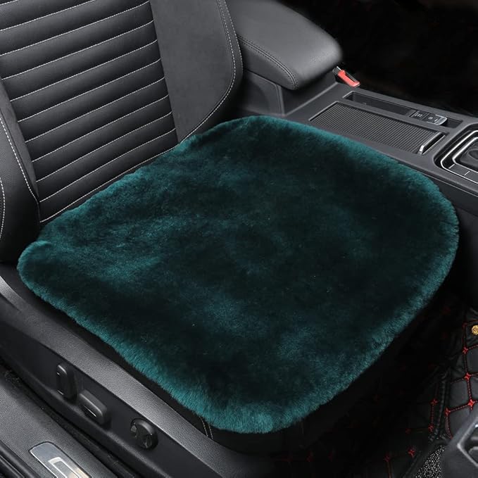 LLB Genuine Sheepskin Car Seat Cushion Seat Covers for Cars Trucks SUV Comfort Seat Protector Pad for Car Driver Seat Car Accessories for Women Office Chair Decor, Aquamarine Front Seat Cushion-1 Pc