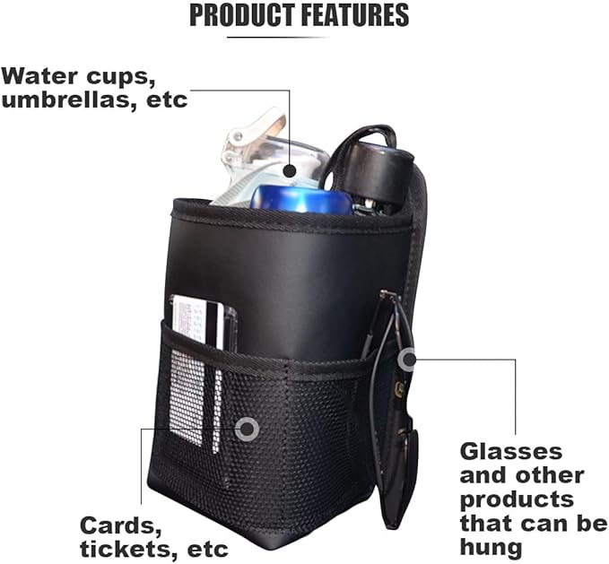 2-in-1 Large Cup Holder, 80 oz Multifunctional Car Seat Side Organizer, Hanging Water Bottle Holder Bag, Car Stuff Holder with Mesh Pocket for Phone & Drink, Suitable for Car SUV Truck (1 PC)