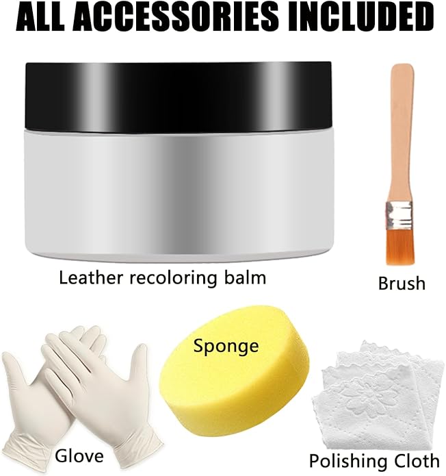 Leather Recoloring Balm, Leather & Vinyl Color Restorer Conditioner – Repairs Faded & Scratched Leather Color