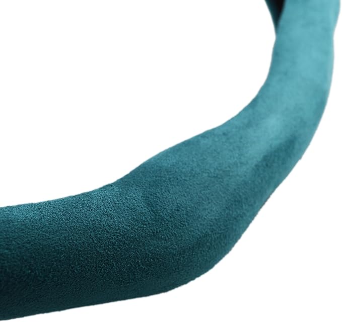 Quick Install Sporty Lake Blue Suede Steering Wheel Cover Universal fit Any 14 ½ to 15 inches Car SUV Pickup Azure Blue Cerulean Cyan