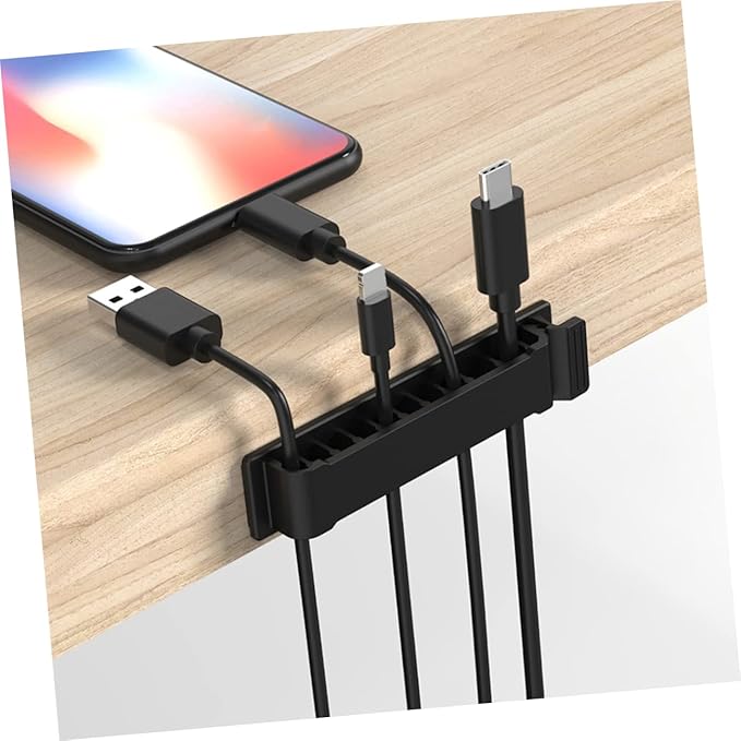 DOITOOL 4pcs Adjustable Self-Adhesive Cable Organizer for Efficient Office Car for Charging Cords USB