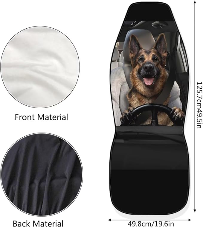 German Shepherd Family Car Seat Cover Front Seats Only,Soft Saddle Blanket Cushion Cover Premium Polyester Seat Covers for Cars Trucks and SUVs