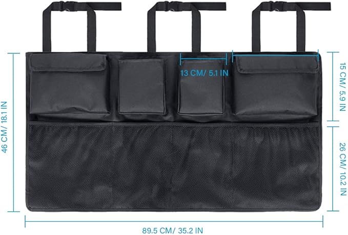 Tianle Car Trunk Organizer and Storage, Backseat Hanging Organizer for SUV, Truck, MPV, Waterproof, Collapsible Cargo Storage Bag with 4 Pockets, Car Interior Accessories (B Middium)