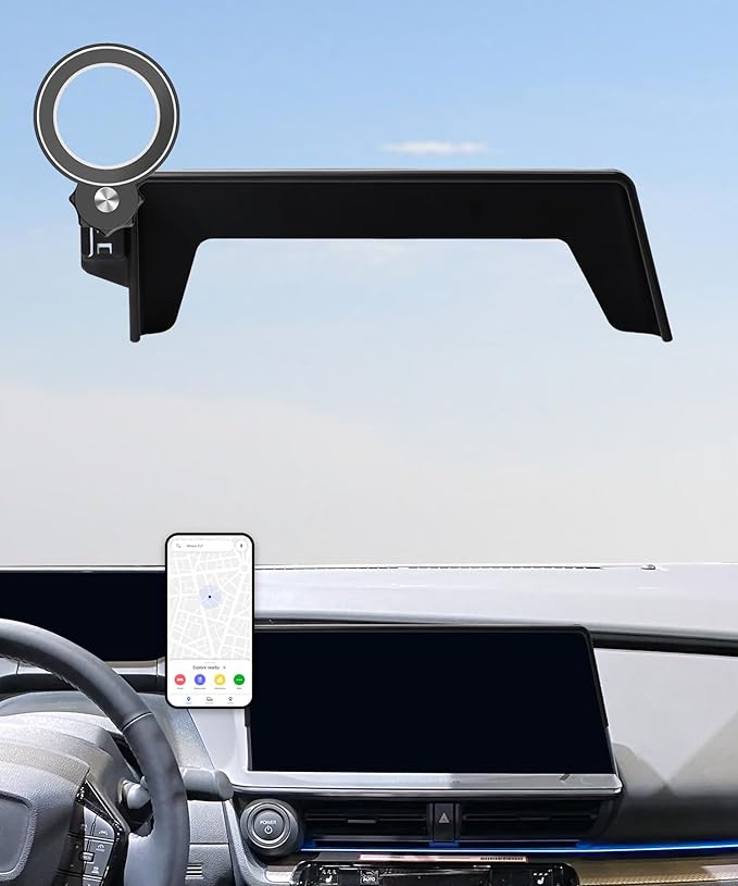 Car Phone Holder for Toyota Prius 2023 2024 2025 2026 Accessories Apply to 12.3 Inch Touch Screen Fixed Clip Magnetic Cell Phone Mount Hands-Free 360 Degree Rotation