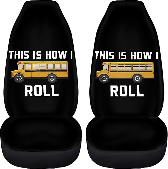 Car Seat Covers Set of 2 Breathable Universal Car Front Seat Protector Elastic Fabrics Cover Easy to Install Car Accessories for Most Cars Auto SUV Sedan Truck, This is How I Roll