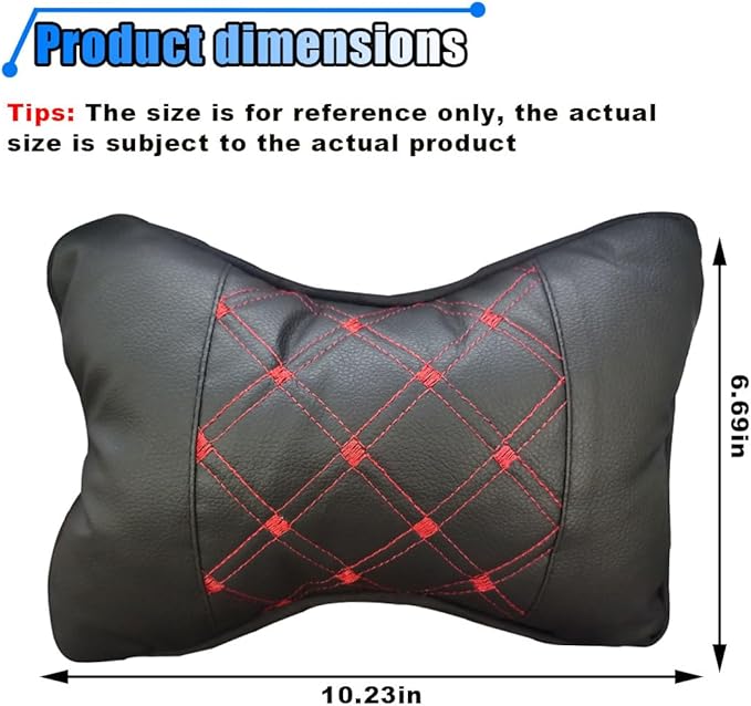 1PCS Car Neck Pillow, Breathable Car Head Neck Rest Cushion, Soft Pillow for Relieving Stiffness, Comfort Car Seat Neck Support Pillow (Black/Red)