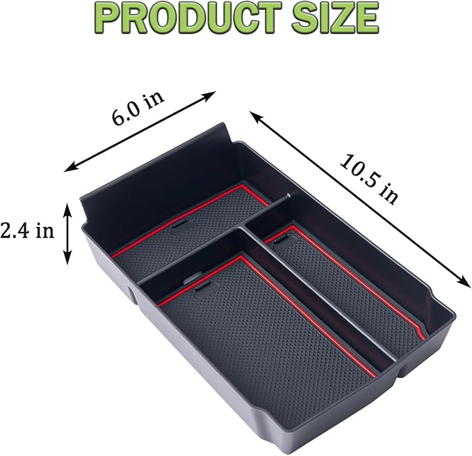 PIMCAR Center Console Organizer for 2023 2024 2025 2026 Honda CR-V LX/EX/EXL/Sport/Sport-L/Sport Touring Hybrid ABS Plastic Material Armrest Box Insert Tray Accessories-Red Trim